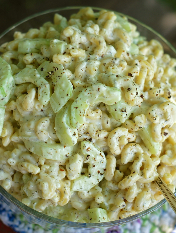 grandma’s creamy cucumber macaroni salad | ChinDeep
