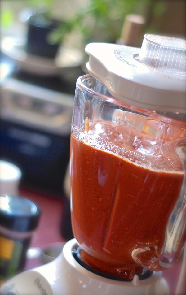 blender pasta sauce ~ spicy vegetarian roasted red pepper & tomato