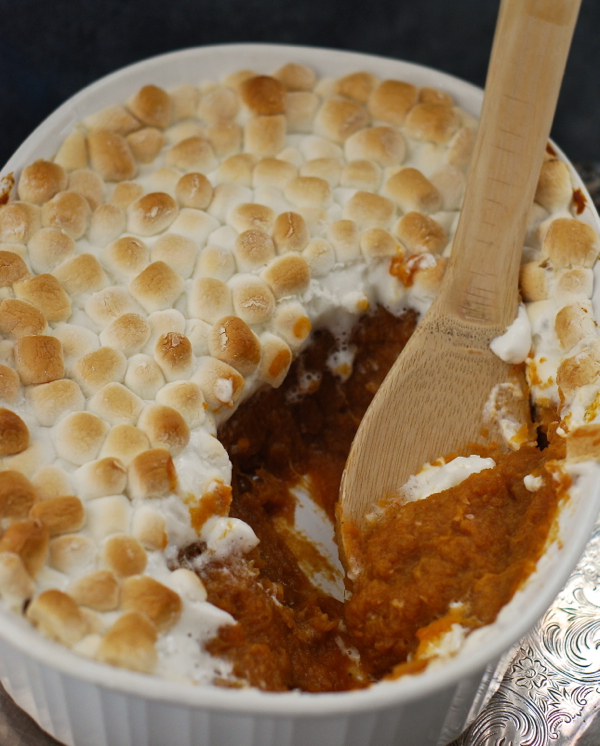 traditional sweet potato casserole with toasted marshmallows ChinDeep