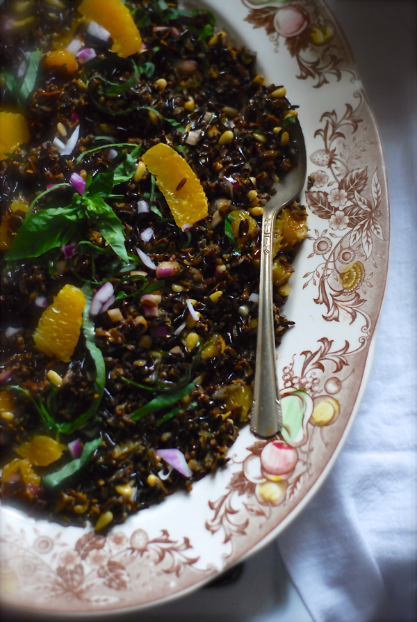 wild rice orange salad with pine nuts & burgundy vinaigrette - ChinDeep