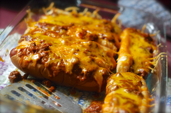 Oven Baked Chili Cheese Dogs