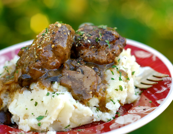 Beef Patties With Onion Gravy - The Midnight Baker