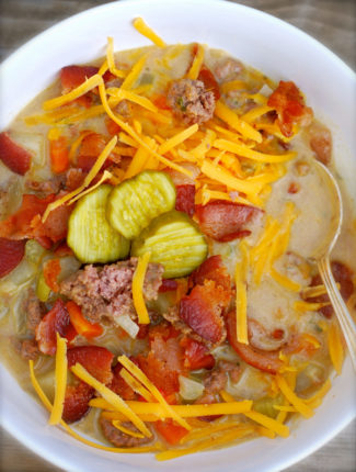 bacon double cheeseburger soup - ChinDeep