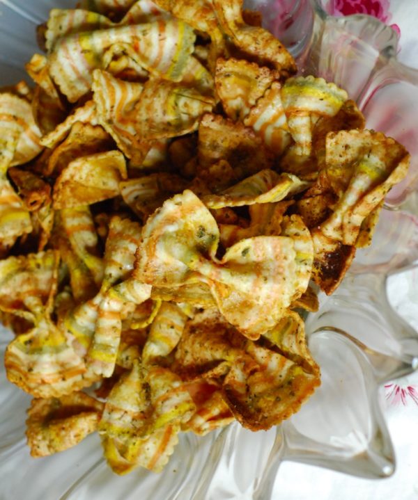 air fryer bowtie pasta chips ChinDeep