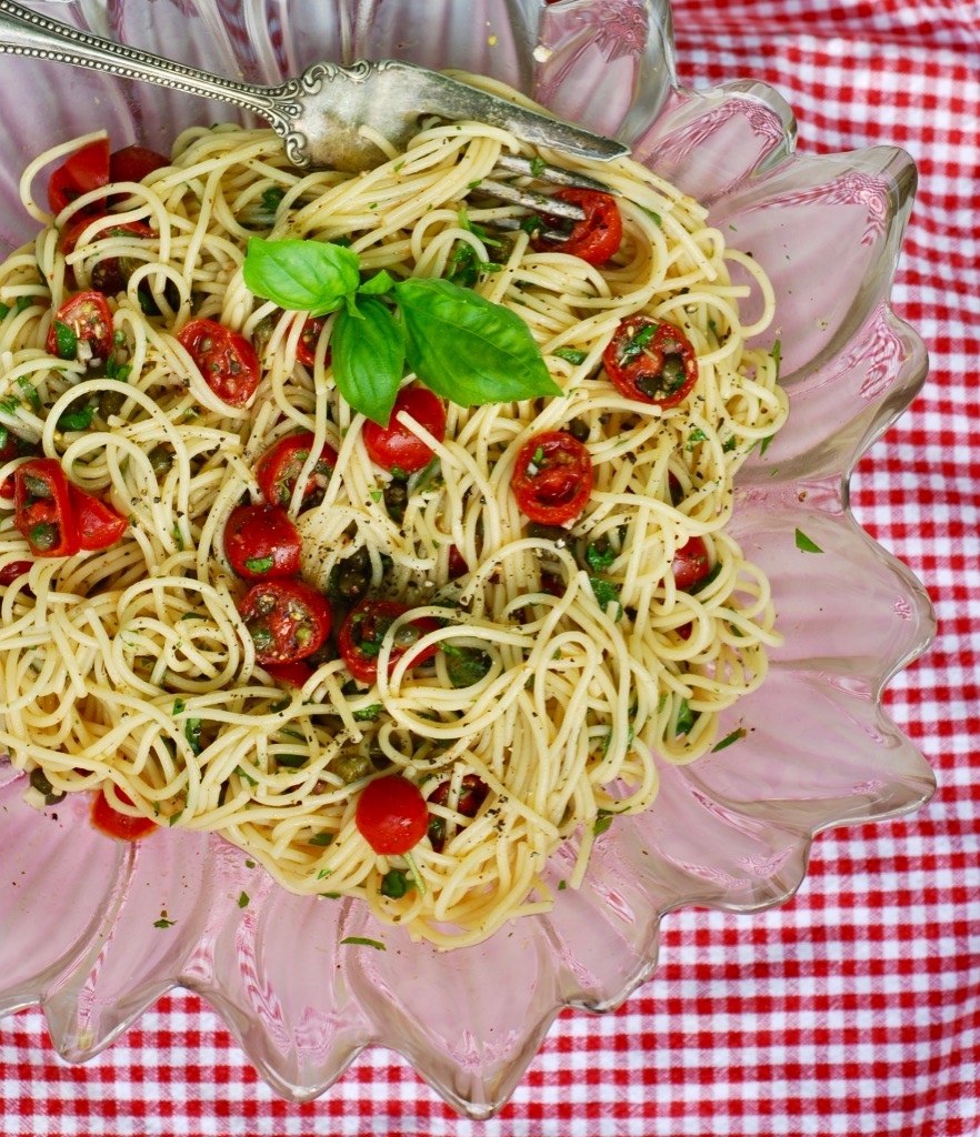 Lemon Capellini Salad - Angel Hair Pasta - Salads with Anastasia