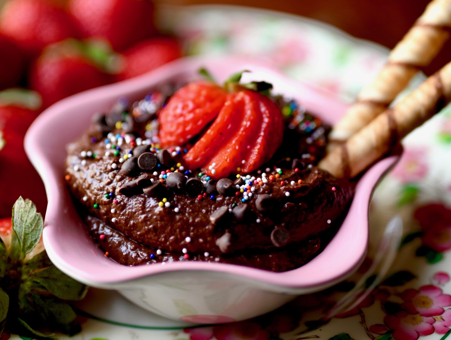 chocolate brownie batter hummus ChinDeep