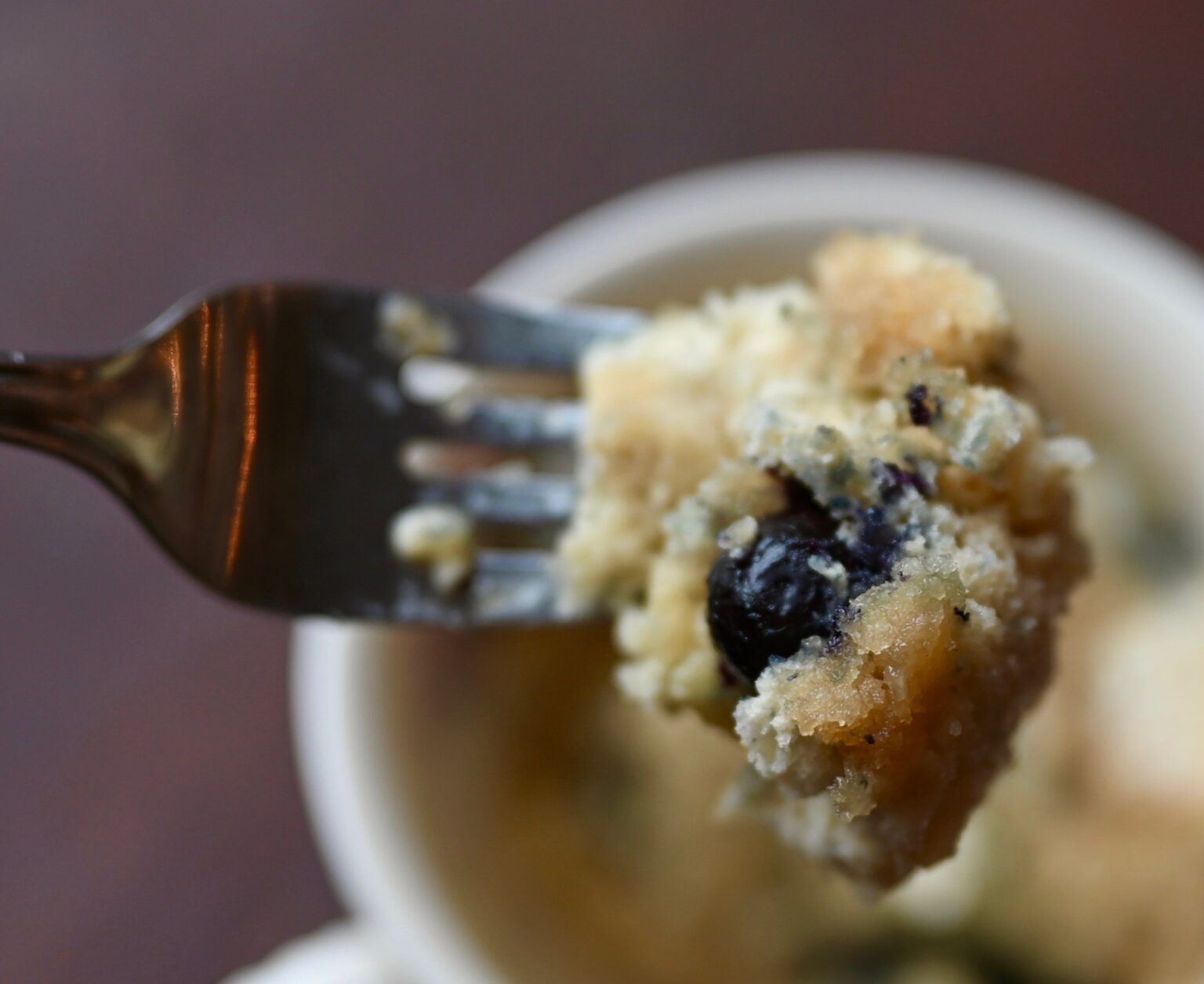 2 minute blueberry pancake {in a mug} ChinDeep