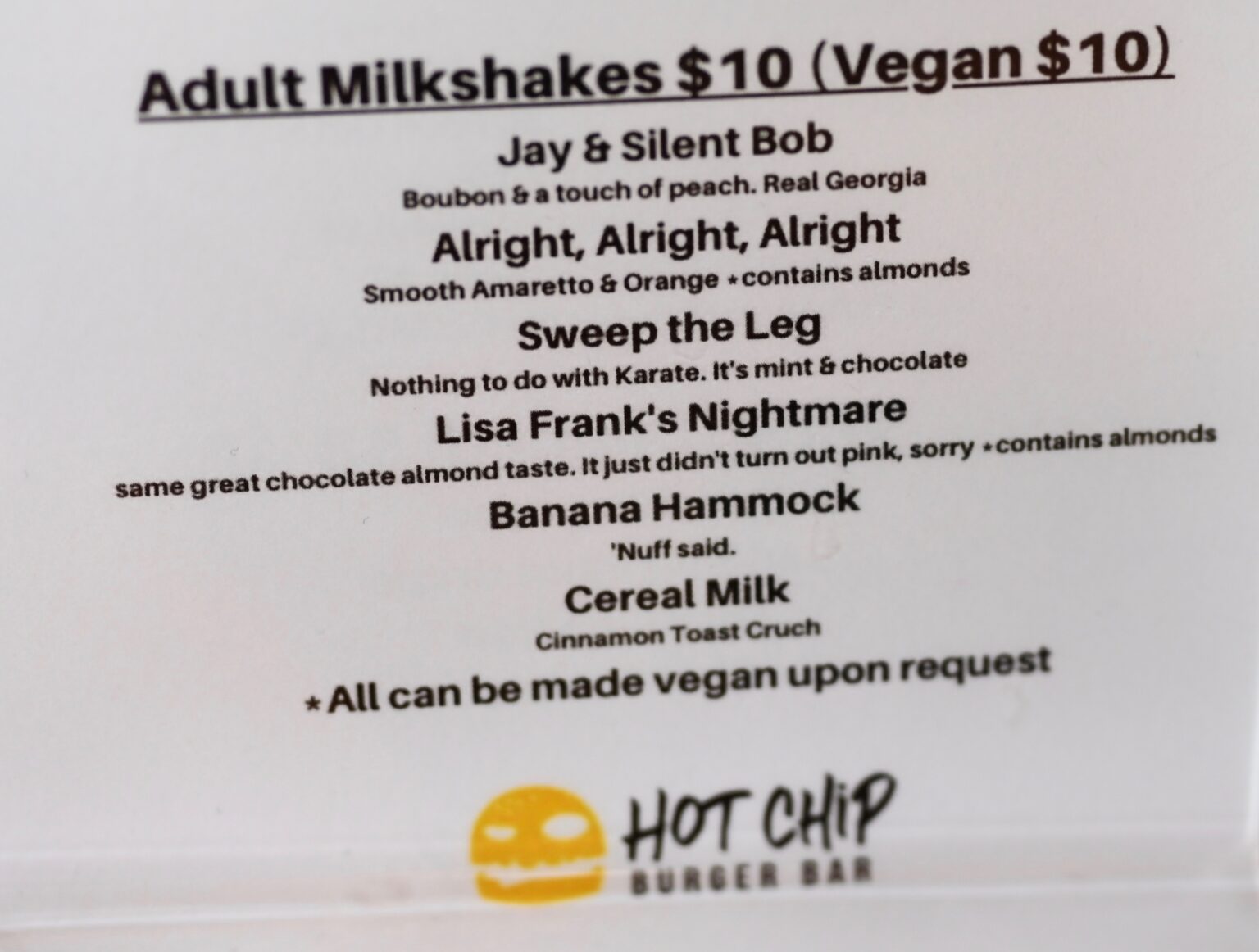 vegan hot chip burger bar restaurant review ChinDeep